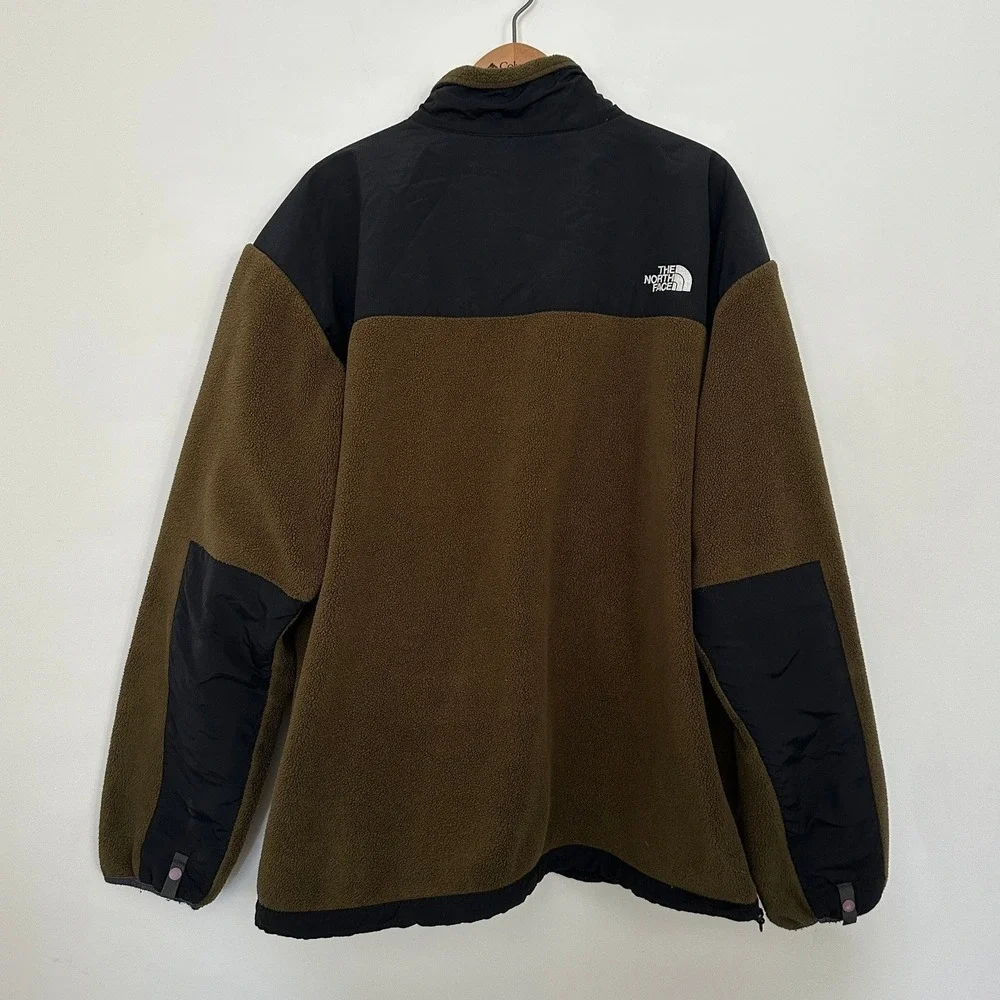 Vintage The North Face Denali Fleece Jacket Mens XXL Olive Green Black Full Zip